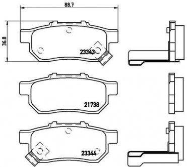 Тормозные колодки, дисковый тормоз (набор) BREMBO P28025