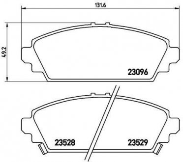 Тормозные колодки, дисковый тормоз (набор) BREMBO P28031 (фото 1)