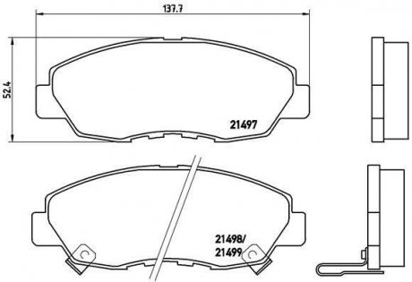 Тормозные колодки, дисковый тормоз (набор) BREMBO P28042