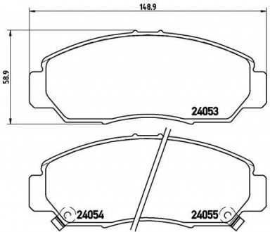 Гальмівні колодки, дискове гальмо (набір) BREMBO P28047 (фото 1)