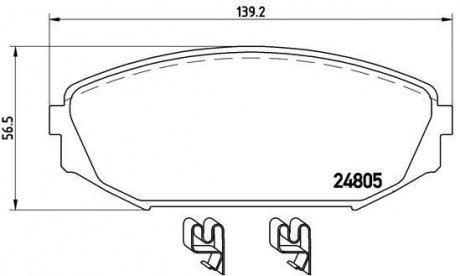 Тормозные колодки, дисковый тормоз (набор) BREMBO P28049 (фото 1)