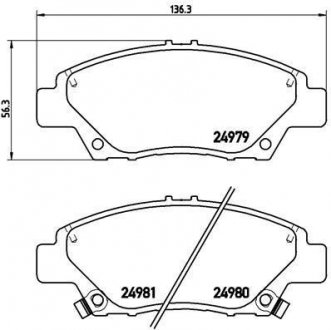 Тормозные колодки, дисковый тормоз (набор) BREMBO P28050 (фото 1)