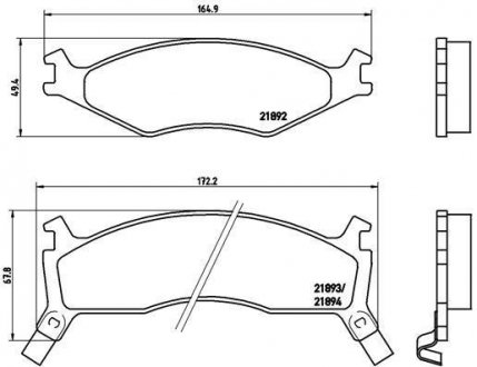 Тормозные колодки, дисковый тормоз (набор) BREMBO P30006 (фото 1)