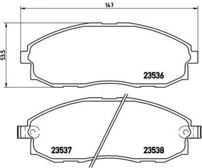 Тормозные колодки, дисковый тормоз (набор) BREMBO P30010