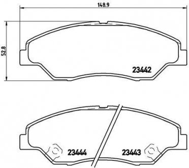 Тормозные колодки, дисковый тормоз (набор) BREMBO P30015 (фото 1)