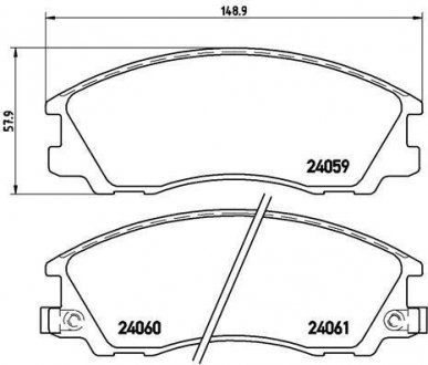 Тормозные колодки, дисковый тормоз (набор) BREMBO P30017 (фото 1)