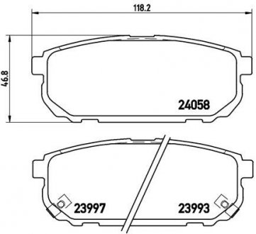 Гальмівні колодки, дискове гальмо (набір) BREMBO P30023 (фото 1)