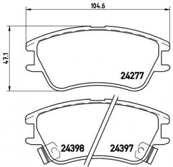 Тормозные колодки, дисковый тормоз (набор) BREMBO P30027