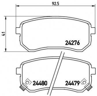 Тормозные колодки, дисковый тормоз (набор) BREMBO P30033