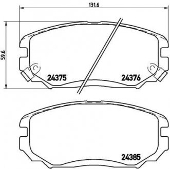 Гальмівні колодки, дискове гальмо (набір) BREMBO P30038