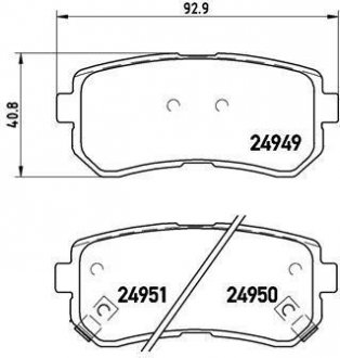 Тормозные колодки, дисковый тормоз (набор) BREMBO P30046 (фото 1)
