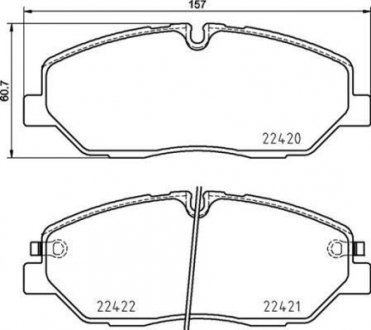 Комплект передних тормозных колодок. BREMBO P30090