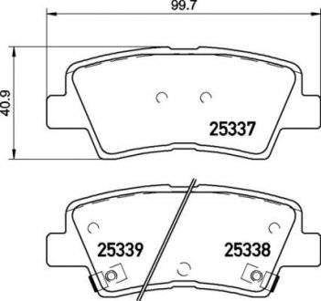 Комплект гальмівних колодок задній BREMBO P30094