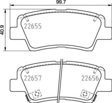 Комплект гальмівних колодок задній BREMBO P30103