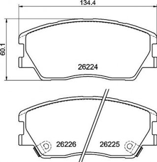 Колодки гальмівні (передні) Kia Soul 1.6/2.0 19- (+датчик) BREMBO P30121