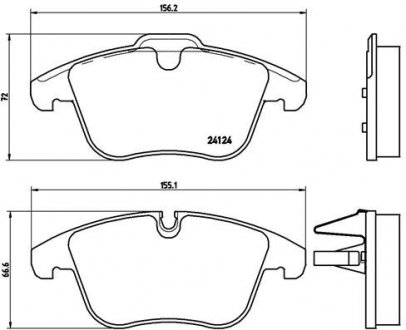 Гальмівні колодки, дискове гальмо (набір) BREMBO P36022