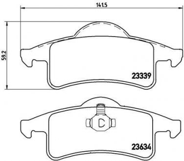 Колодки гальмівні дискові задні, Jeep Cherokee, Grand Cherokee 95-05 BREMBO P37006 (фото 1)