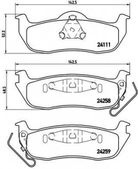 Гальмівні колодки, дискове гальмо (набір) BREMBO P37011 (фото 1)