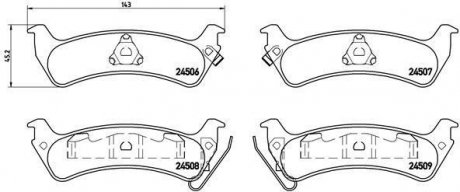 Гальмівні колодки, дискове гальмо (набір) BREMBO P37012