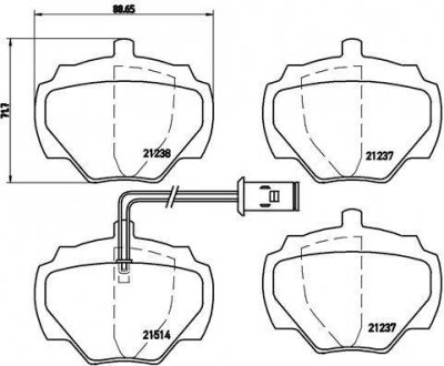 Тормозные колодки, дисковый тормоз (набор) BREMBO P44003 (фото 1)