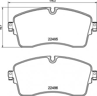 Комплект передних тормозных колодок. BREMBO P44028