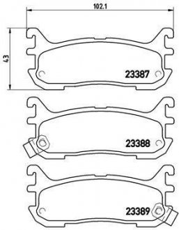 Тормозные колодки, дисковый тормоз (набор) BREMBO P49021