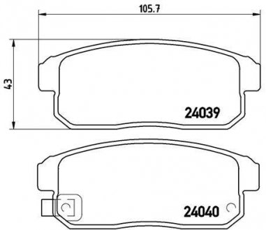 Тормозные колодки, дисковый тормоз (набор) BREMBO P49035 (фото 1)