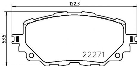 Комплект передних тормозных колодок. BREMBO P49054