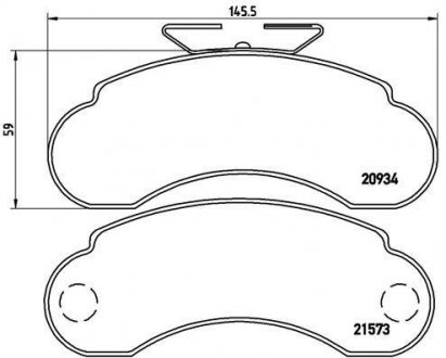 Тормозные колодки, дисковый тормоз (набор) BREMBO P50021 (фото 1)