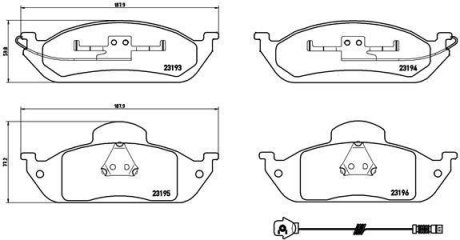 Гальмівні колодки, дискове гальмо (набір) BREMBO P50039 (фото 1)