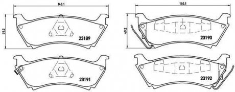 Тормозные колодки, дисковый тормоз (набор) BREMBO P50040