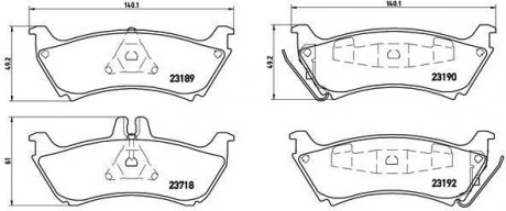 Тормозные колодки, дисковый тормоз (набор) BREMBO P50044