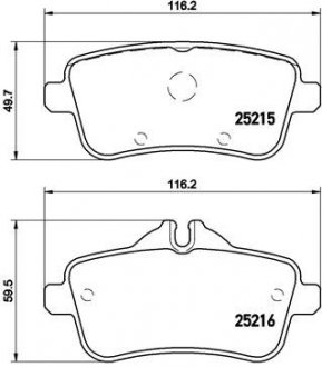 Колодки задние, 11- X166/W166/C292 BREMBO P50100