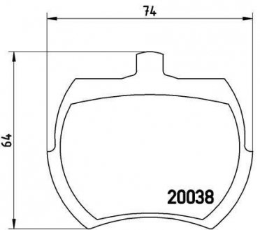 Тормозные колодки, дисковый тормоз (набор) BREMBO P52002 (фото 1)