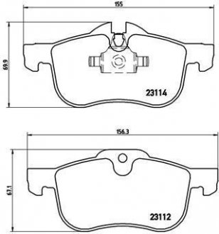 Тормозные колодки, дисковый тормоз (набор) BREMBO P52017 (фото 1)