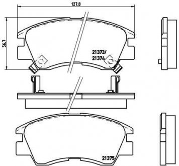 Тормозные колодки, дисковый тормоз (набор) BREMBO P54008