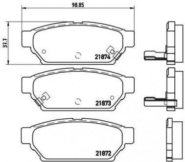 Тормозные колодки, дисковый тормоз (набор) BREMBO P54016