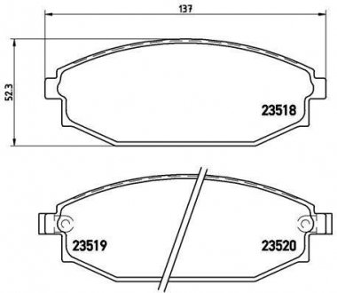 Тормозные колодки, дисковый тормоз (набор) BREMBO P54027