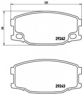 Тормозные колодки, дисковый тормоз (набор) BREMBO P54035 (фото 1)