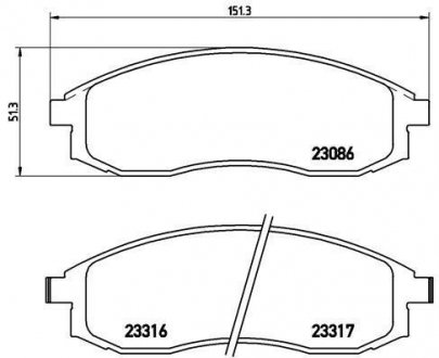 Тормозные колодки, дисковый тормоз (набор) BREMBO P54037