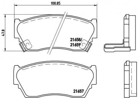 Гальмівні колодки, дискове гальмо (набір) BREMBO P56027