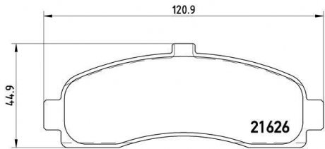 Гальмівні колодки, дискове гальмо (набір) BREMBO P56031 (фото 1)