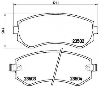 Гальмівні колодки, дискове гальмо (набір) BREMBO P56039 (фото 1)