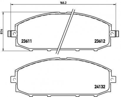 Тормозные колодки, дисковый тормоз (набор) BREMBO P56041 (фото 1)