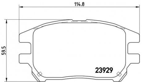 Гальмівні колодки, дискове гальмо (набір) BREMBO P56050 (фото 1)