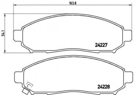 Гальмівні колодки, дискове гальмо (набір) BREMBO P56059 (фото 1)