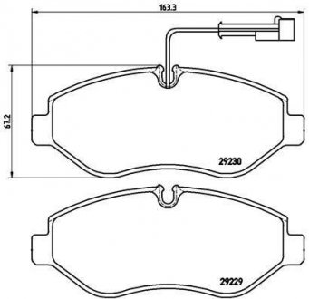 Тормозные колодки, дисковый тормоз (набор) BREMBO P56066 (фото 1)