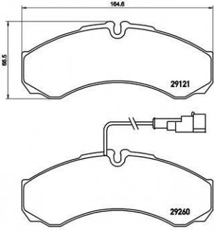 Тормозные колодки, дисковый тормоз (набор) BREMBO P56069 (фото 1)