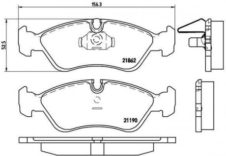 Тормозные колодки, дисковый тормоз (набор) BREMBO P59017