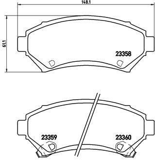 Тормозные колодки, дисковый тормоз (набор) BREMBO P59028 (фото 1)